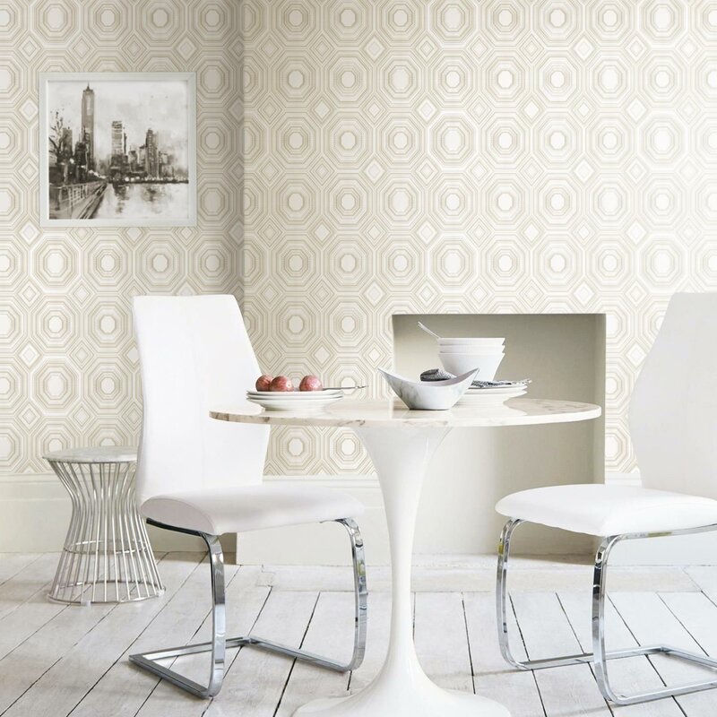 Mercer41 Treadwell Bees Knees 16.5" x 16.5" Smooth Peel & Stick Wallpaper in Beige $1.38/sq. ft.