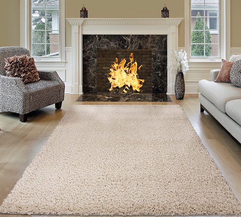 Ottomanson Flokati Faux Sheepskin Shag Area Rug in Beige $59.67