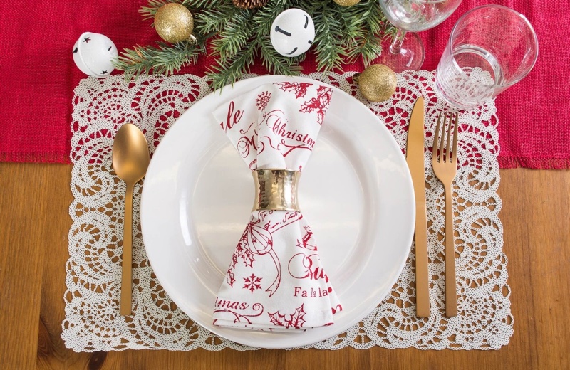 The Holiday Aisle McMartin Christmas Print Napkin (Set of 6) $25.99