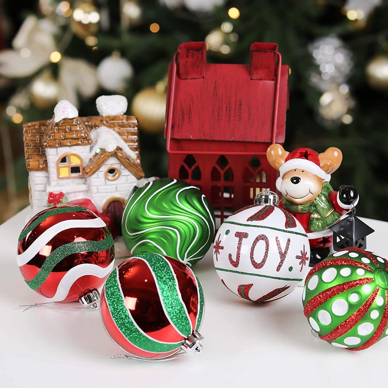 Valery Madelyn 16 ct Green, Red & White Christmas Ball Ornaments $29.99