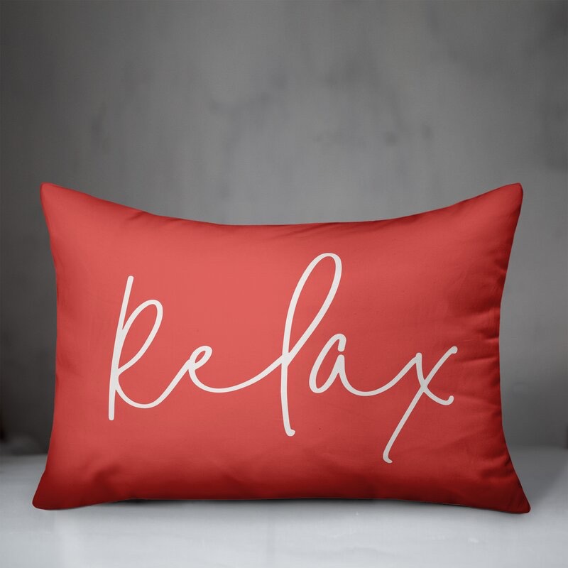 Andover Mills Mcgee Relax Thin Outdoor Rectangular Pillow Cover Insert in Coral $26.99