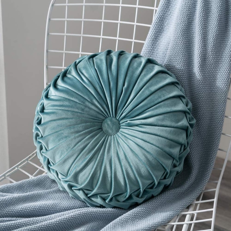 Artifun Velvet Pleated Round Pumpkin Throw Pillow $24.99