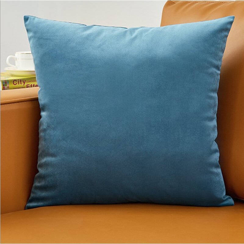 Latitude Run Erla Velvet Throw Pillow (Set of 2) in Blue $44.63